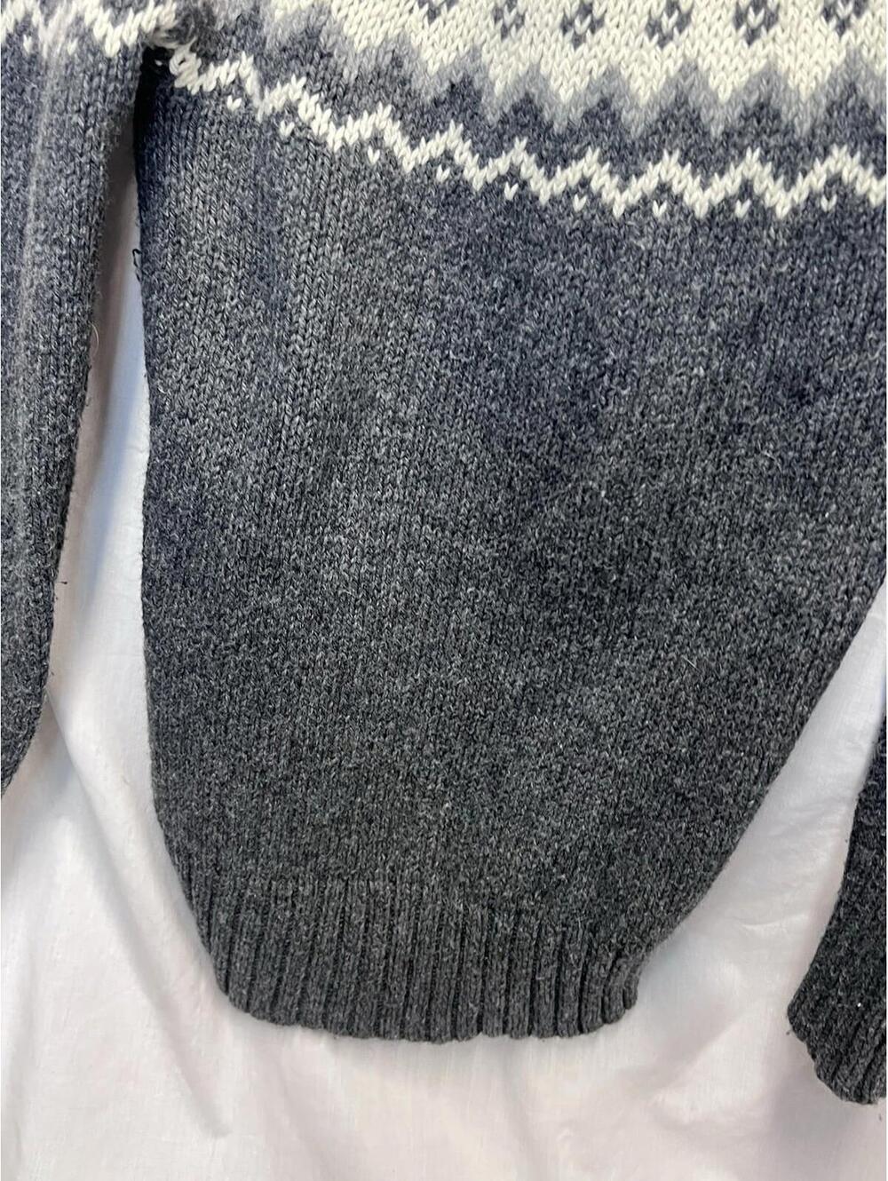 Aerie Womens Nordic Fisherman Cardigan Sweater Knit Grandpa Vintage Winter MED - Picture 8 of 9